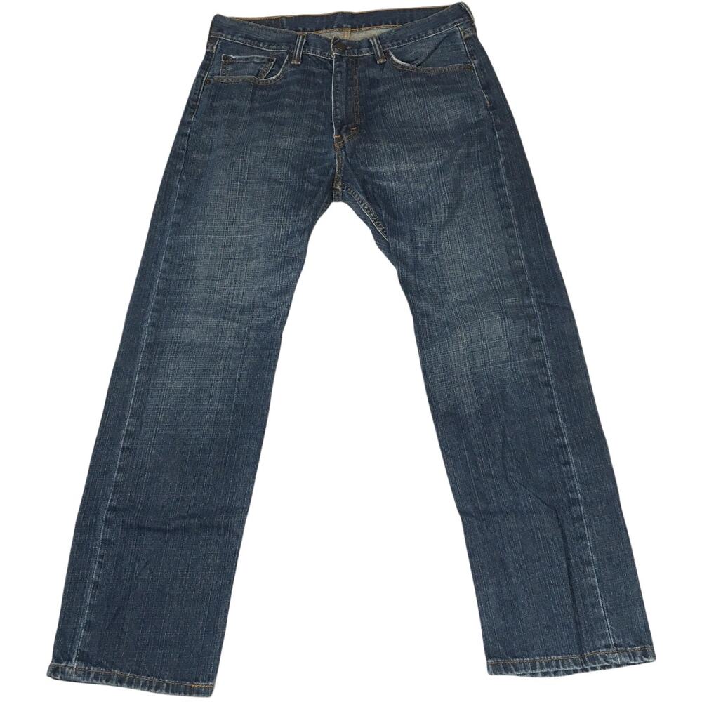 Levi's Jeans 505 Straight Leg Dark Wash Blue‎ Denim Pants Men's 33 Casual